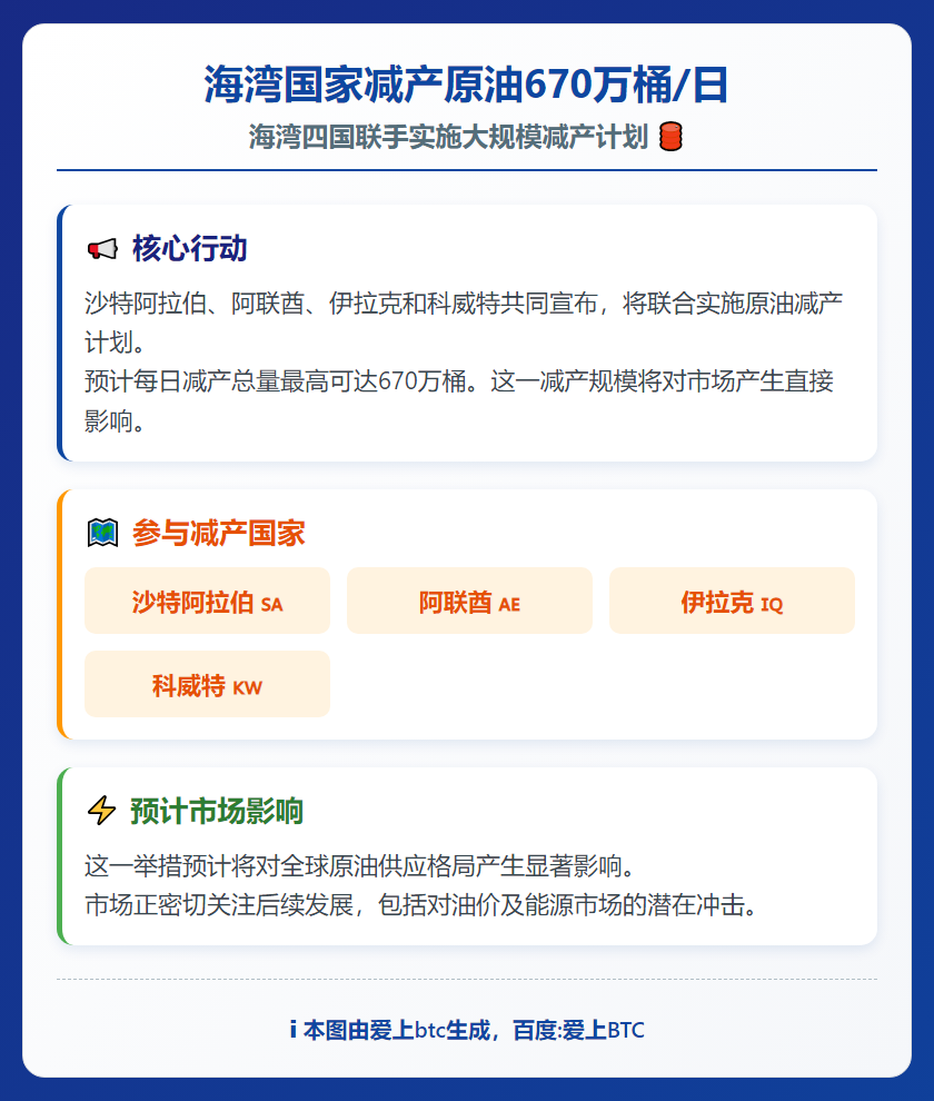 海湾国家减产原油670万桶/日