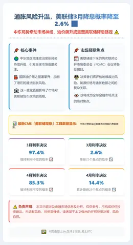通胀风险升温，美联储3月降息概率降至2.6%