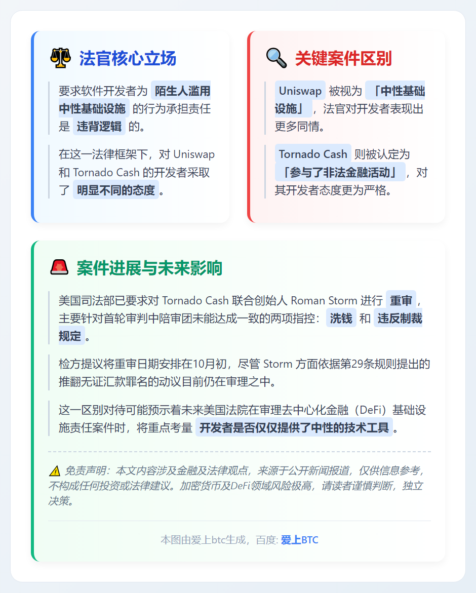 美法官：Uniswap属中性设施，Tornado涉非法金融