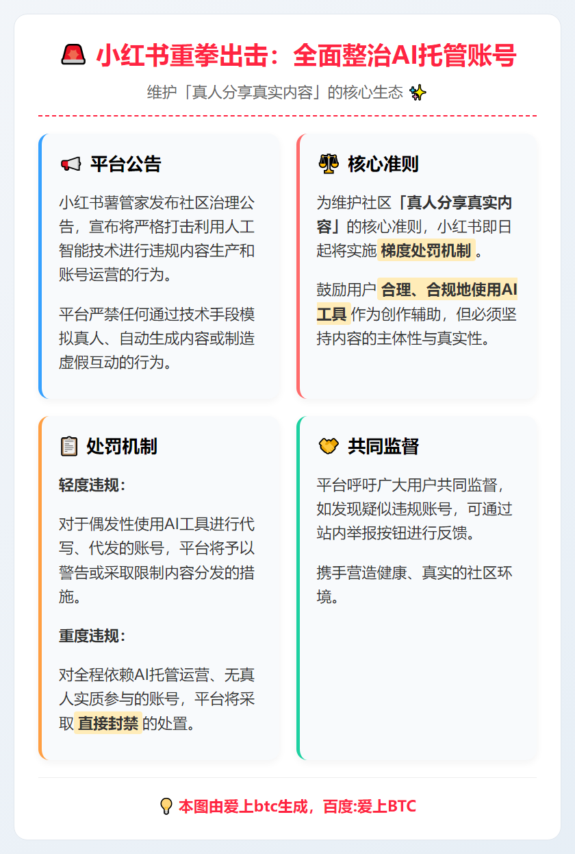 小红书严打AI托管账号