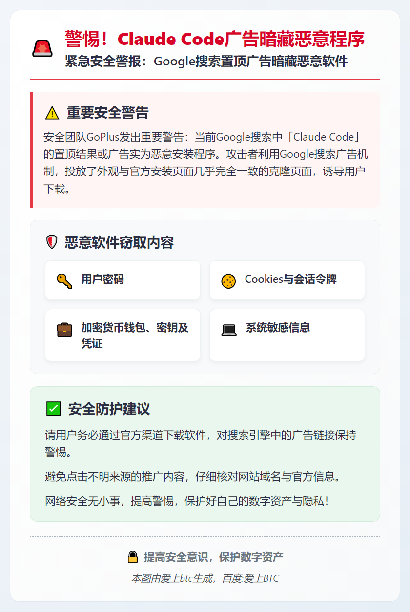 警惕！Claude Code广告暗藏恶意程序