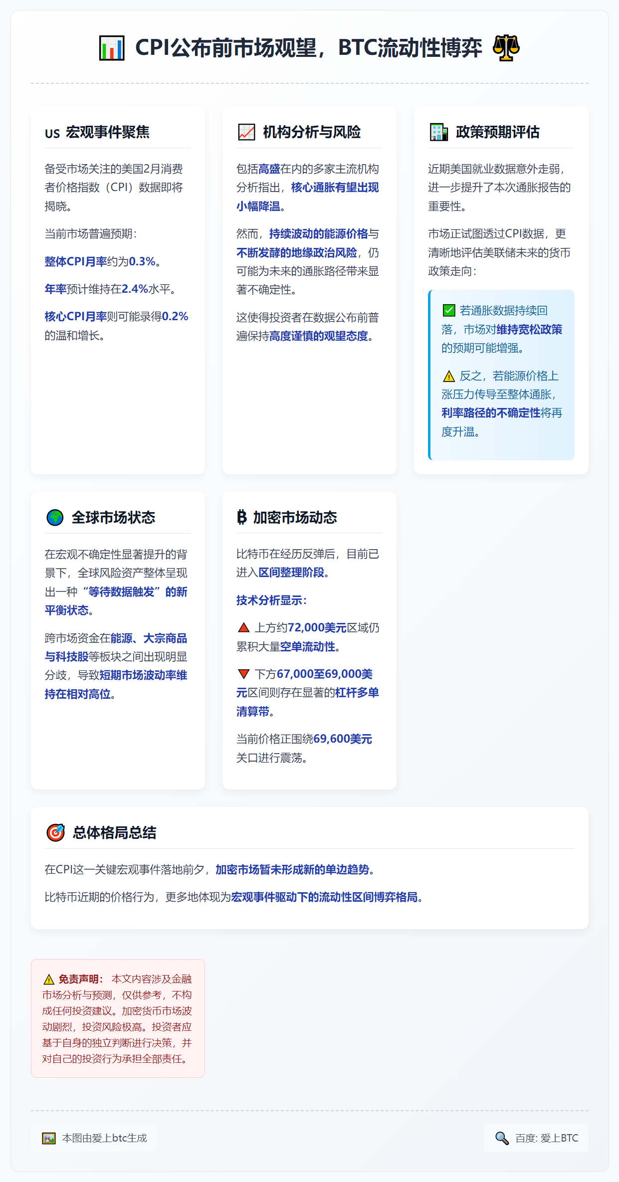 CPI公布前市场观望，BTC流动性博弈