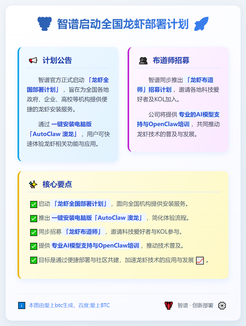 智谱启动全国龙虾部署计划