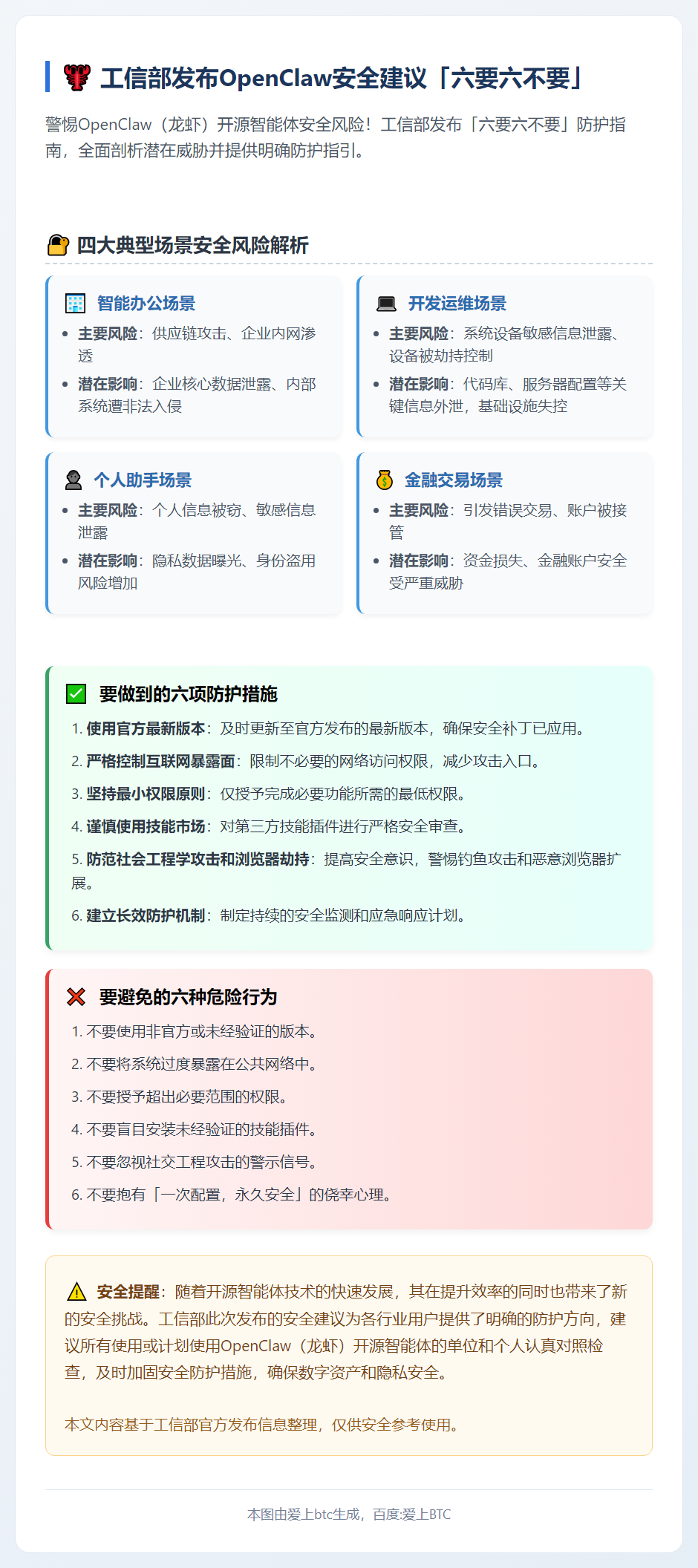 工信部发布OpenClaw安全建议「六要六不要」