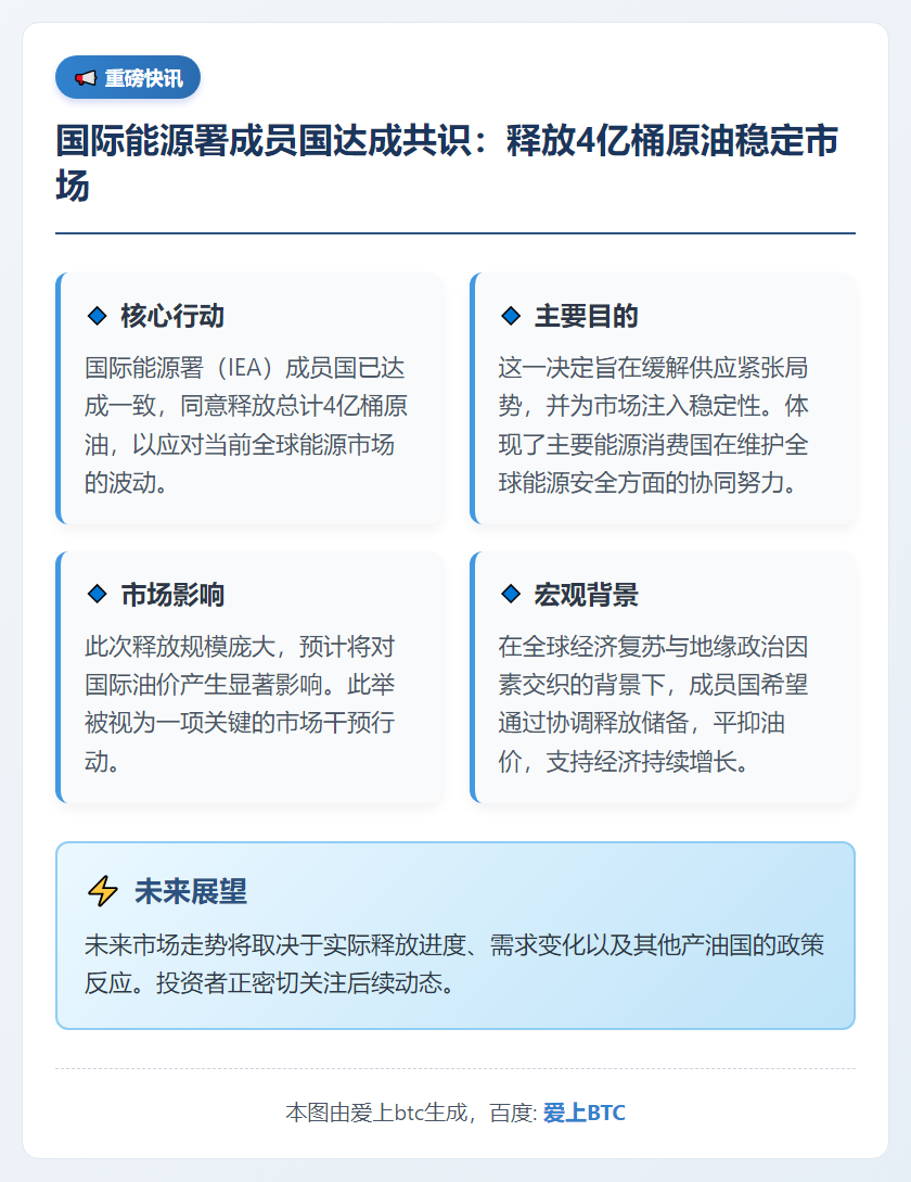 国际能源署释放4亿桶原油