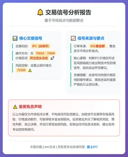2026-03-12 05:41:00 BTC 70650-71600 开空