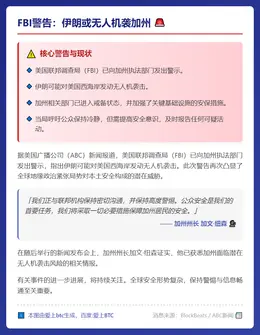 FBI警告：伊朗或无人机袭加州