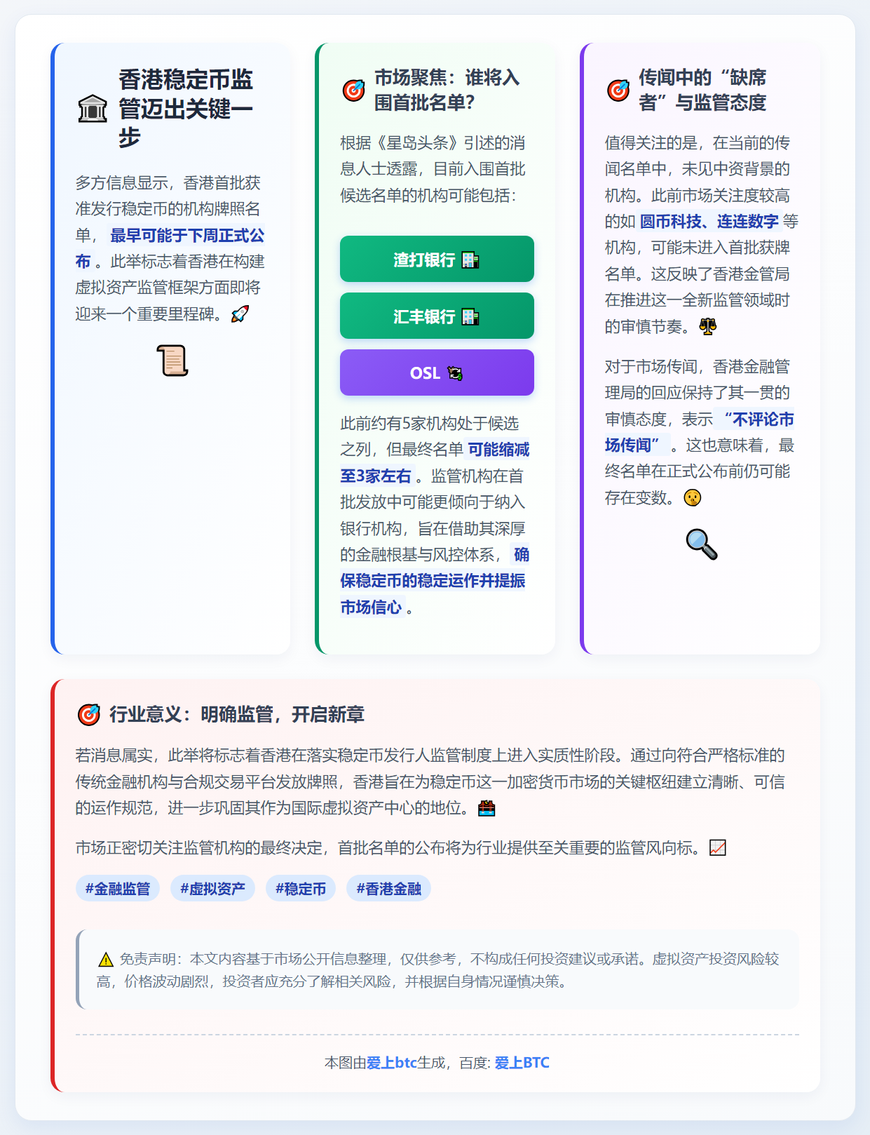 香港首批稳定币牌照或花落渣打汇丰OSL