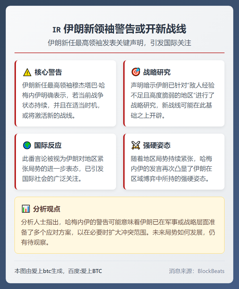 伊朗新领袖警告或开新战线