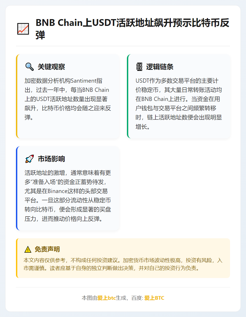 BNB Chain上USDT活跃地址飙升预示比特币反弹