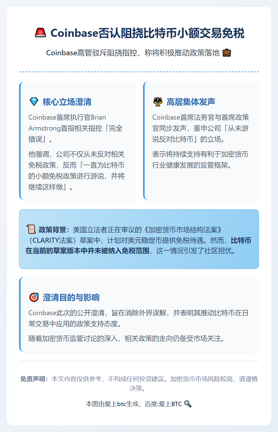 Coinbase否认阻挠比特币小额交易免税