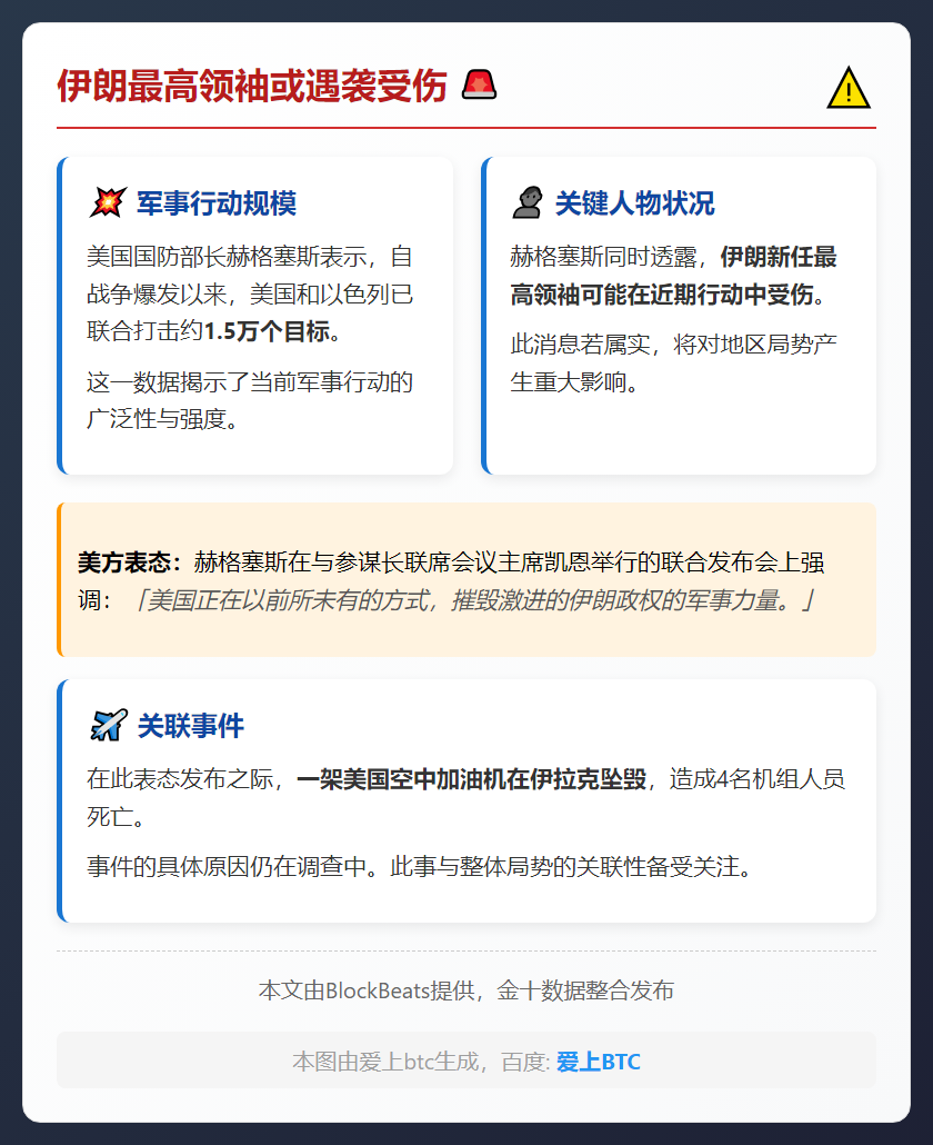 伊朗最高领袖或遇袭受伤