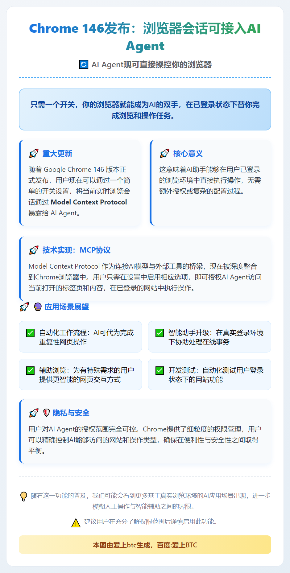 Chrome 146发布：浏览器会话可接入AI Agent