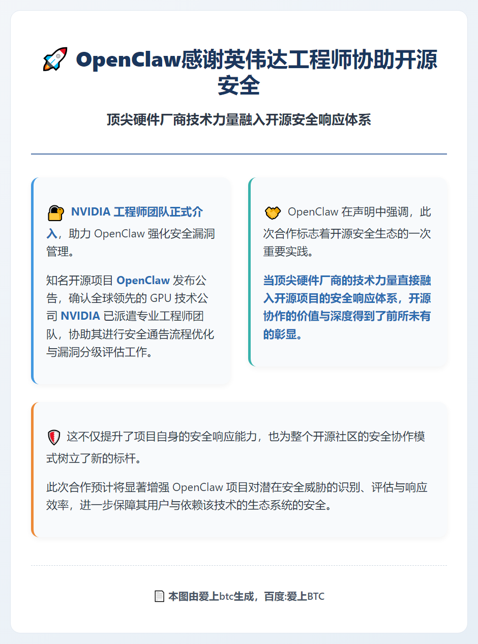 OpenClaw感谢英伟达工程师协助开源安全