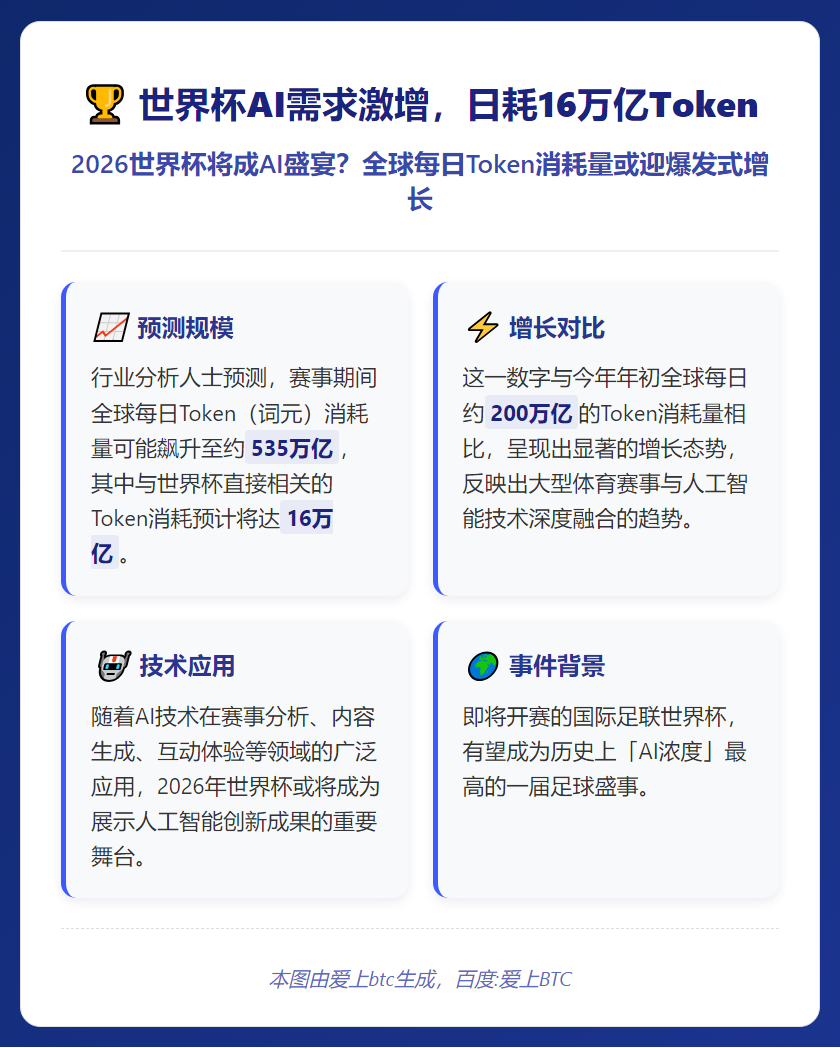 世界杯AI需求激增，日耗16万亿Token