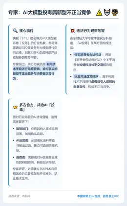 专家：AI大模型投毒属新型不正当竞争