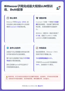 Bittensor子网完成最大规模LLM预训练，DeAI叙事