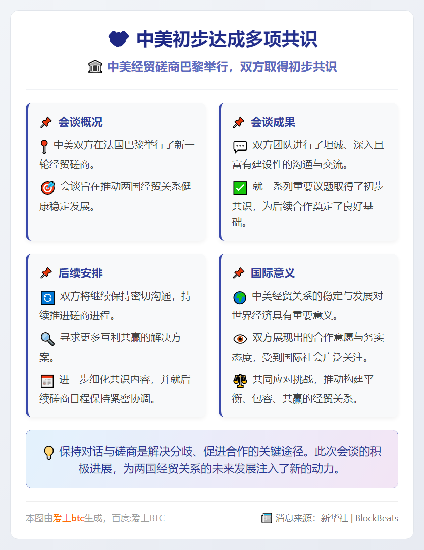 中美初步达成多项共识