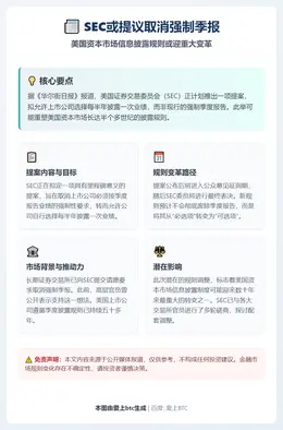 SEC或下月提议取消季报