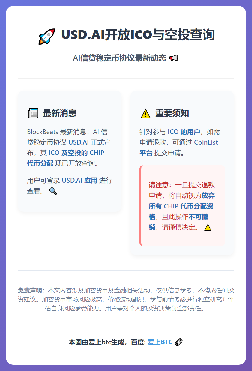 USD.AI开放ICO与空投查询