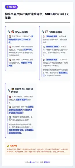 神秘交易员押注美联储难降息，SOFR期权获利千万美元