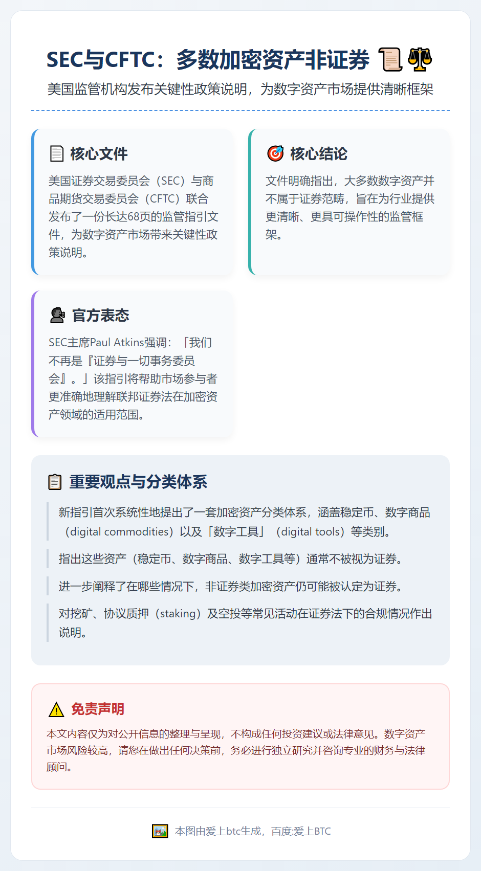 SEC与CFTC：多数加密资产非证券