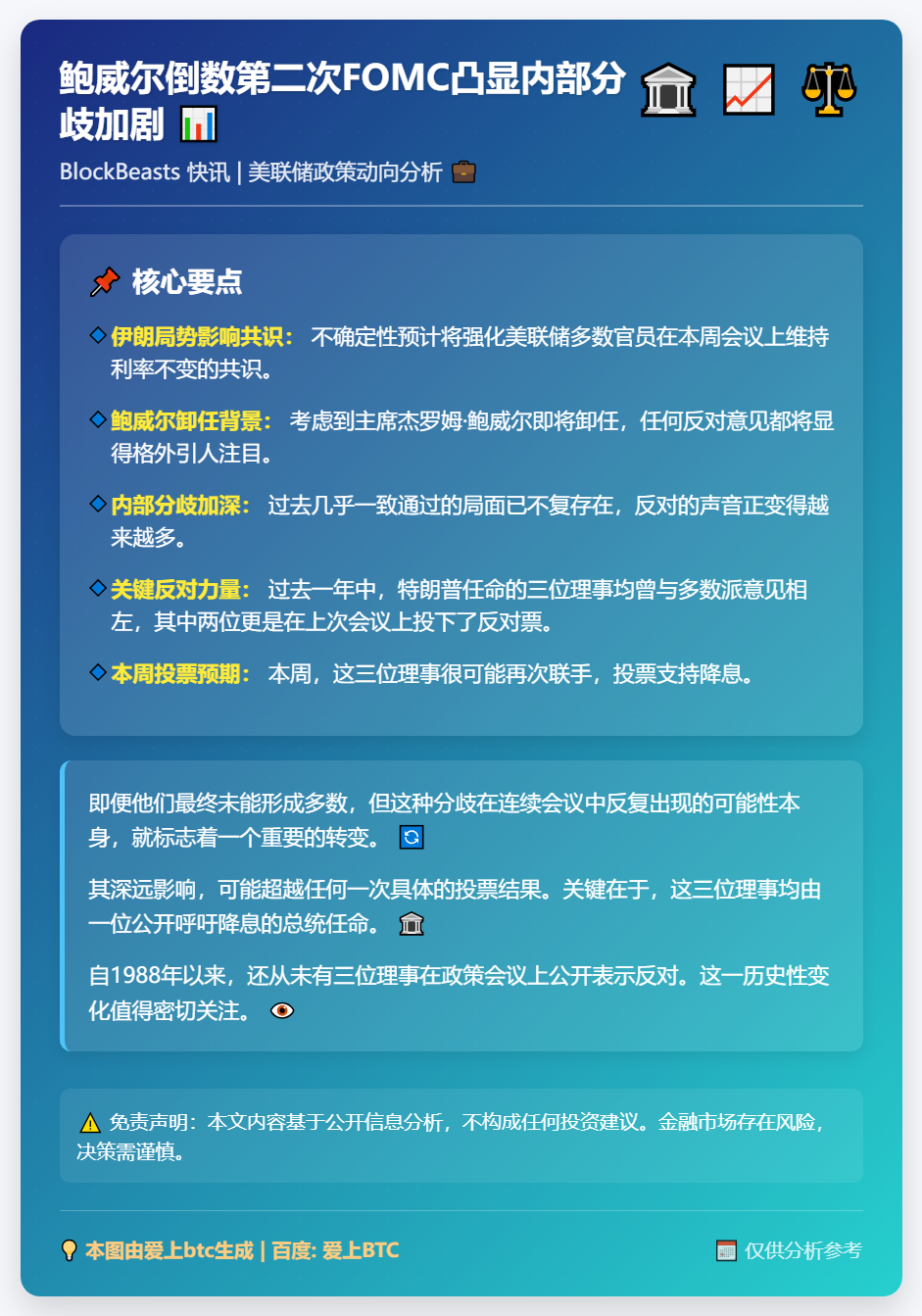 鲍威尔倒数第二次FOMC凸显内部分歧加剧