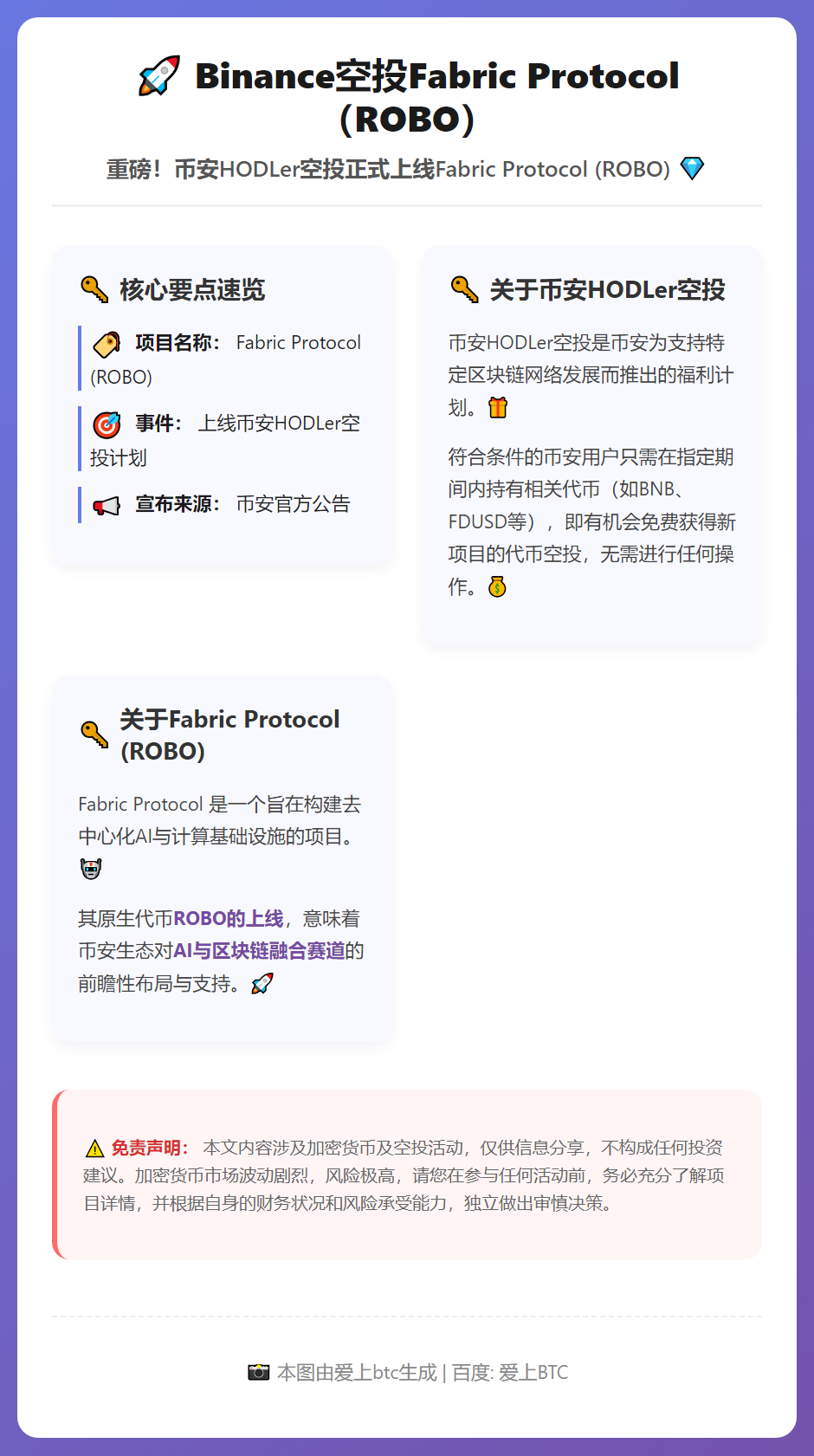 Binance空投Fabric Protocol（ROBO）