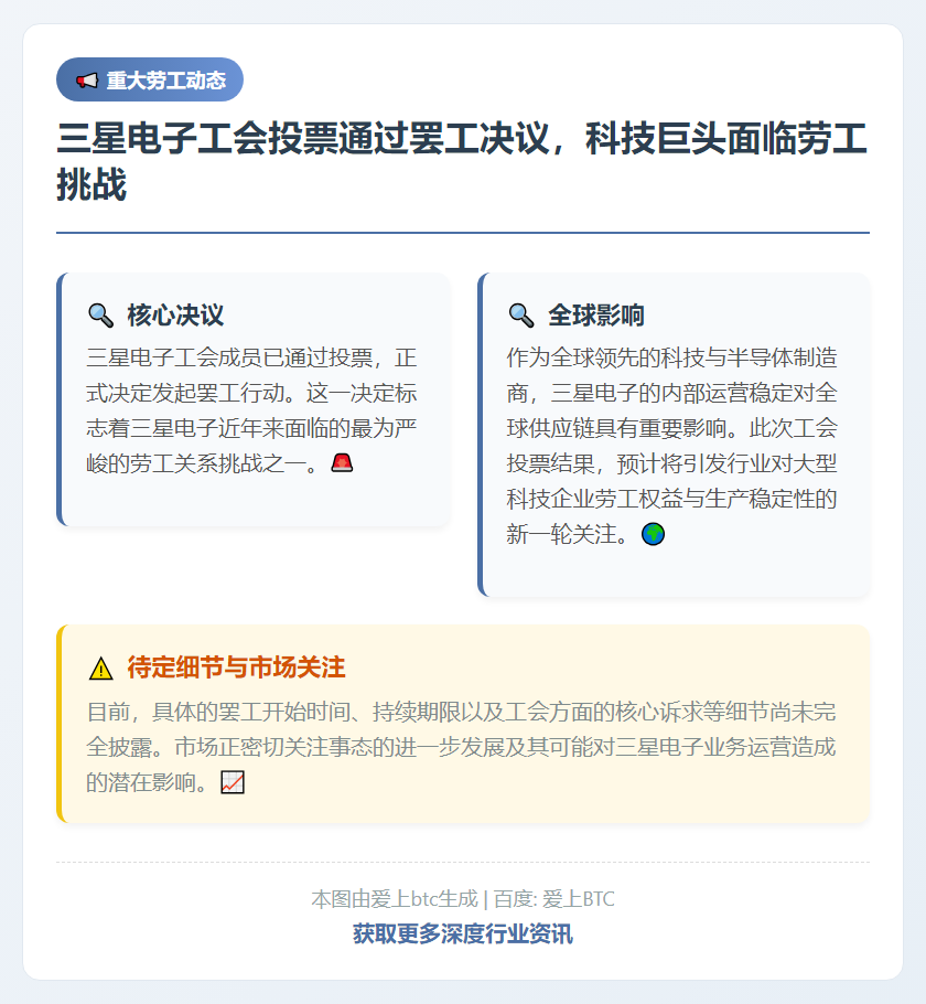 三星电子工会投票决定罢工