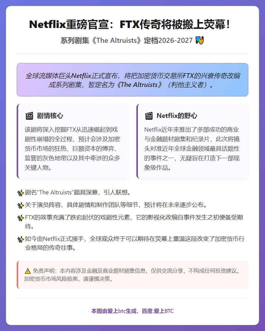 Netflix将拍FTX系列剧《利他者》