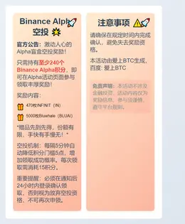 Binance：Alpha盲盒空投池已开放申领