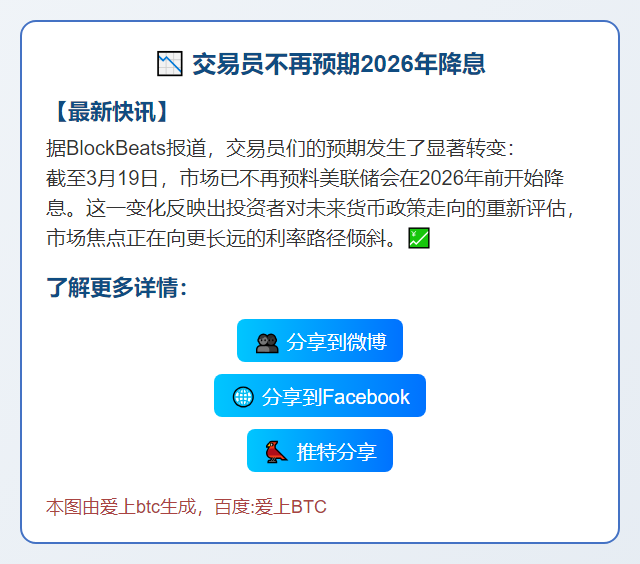 交易员不再预期2026年降息