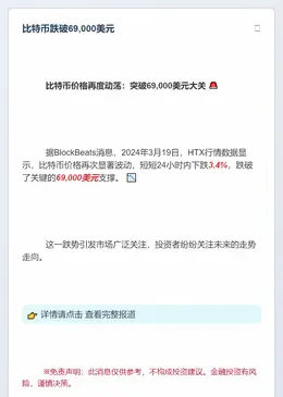 比特币跌破69,000美元