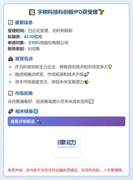 宇树科技科创板IPO获受理，拟融资42亿