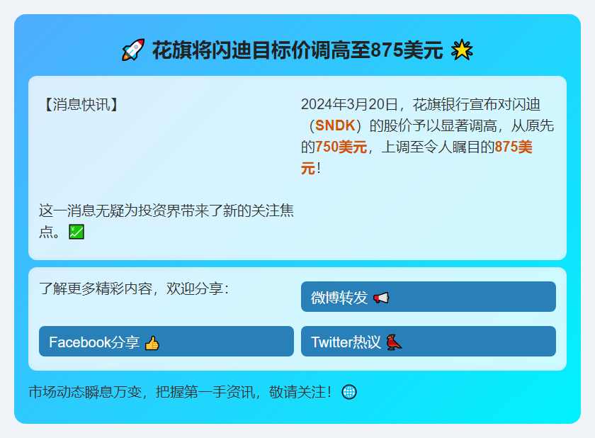 花旗将闪迪目标价调高至875美元