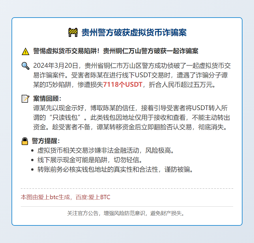 贵州警方破获虚拟货币诈骗案