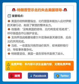 特朗普警示北约失去美国领导