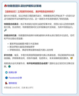 特朗普团队谋划伊朗和谈策略