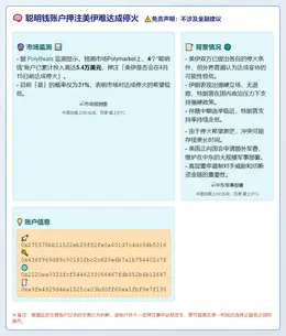 聪明钱账户押注美伊难达成停火