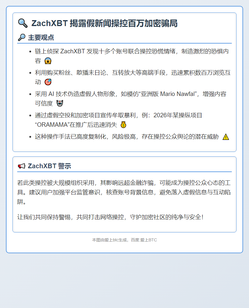 ZachXBT揭露假新闻操控百万加密骗局