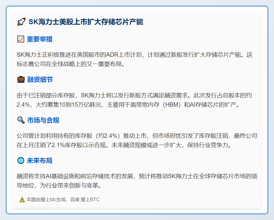SK海力士美股上市扩大存储芯片产能