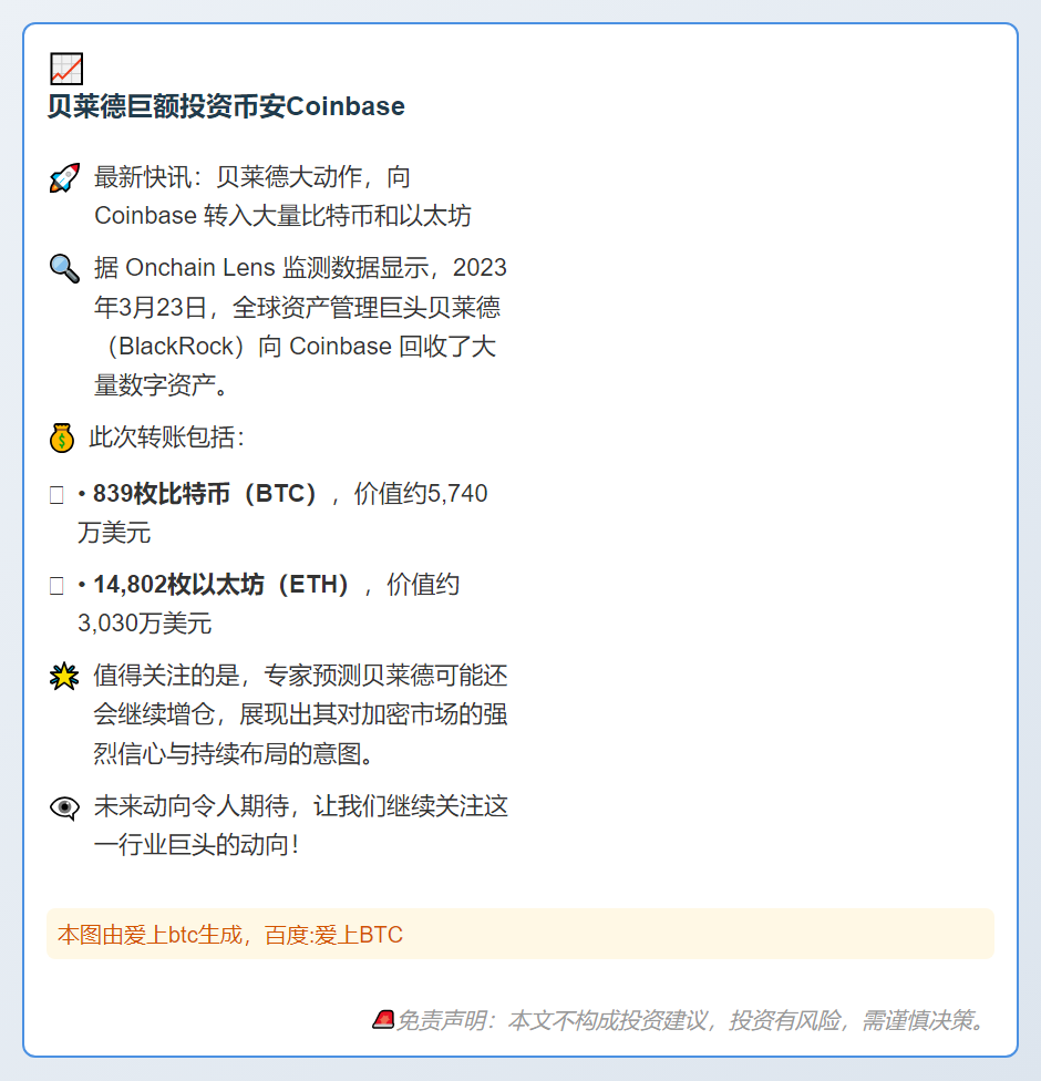 贝莱德巨额投资币安Coinbase