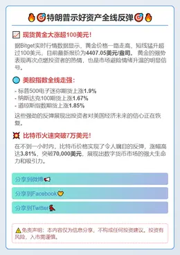 特朗普示好资产全线反弹