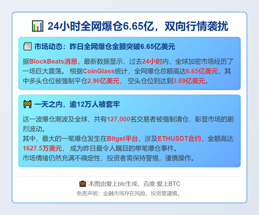 24小时全网爆仓6.65亿，双向行情袭扰