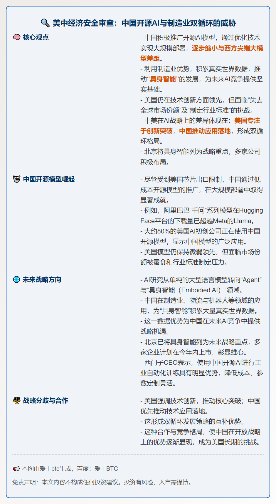 美中经济安全审查：中国开源AI与制造业双循环的威胁