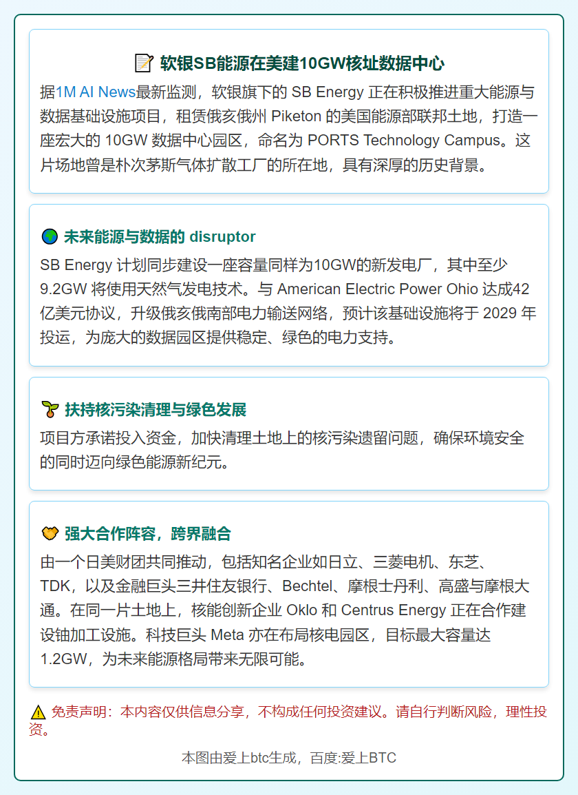 软银SB能源在美建10GW核址数据中心