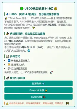 USDD总锁仓超14.5亿