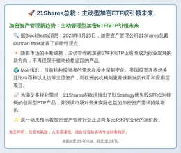 21Shares总裁：主动型加密ETF或引领未来