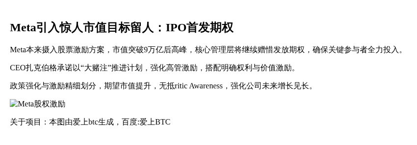 Meta设9万亿市值目标留人：IPO首发期权