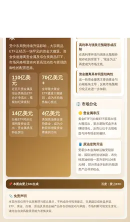 大宗商品ETF单月净流出110亿美元创纪录